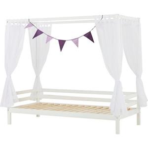 Hoppekids Kinderbett "ECO Dream", (3 tlg., Bett, Himmeltextil und Wimpelkette), Prinzessinnen-Bett 90x200 cm, umbaubar