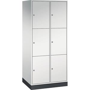 C+P INTRO stalen lockerkast, vakhoogte 580 mm, b x d = 820 x 600 mm, 6 vakken, kastframe lichtgrijs, deuren lichtgrijs