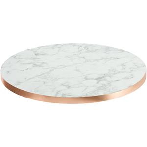 Vega Tafelblad Marvani rond; 50x2.5 cm (ØxH); koper/wit/gemarmerd; rond
