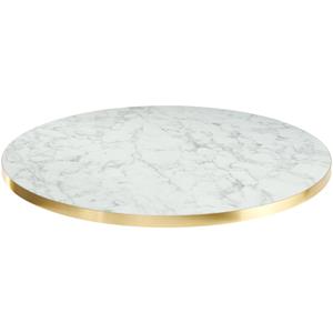 Vega Tafelblad Marvani rond; 80x2.5 cm (ØxH); goud/wit/gemarmerd; rond