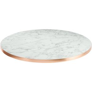 Vega Tafelblad Marvani rond; 80x2.5 cm (ØxH); koper/wit/gemarmerd; rond