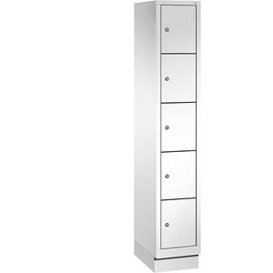 C+P CLASSIC Fächerschrank mit Sockel, 1 Abteil, 5 Fächer, Abteilbreite 300 mm, verkehrsweiß