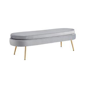 Huisenthuis.nl Poef Chanelle Lichtgrijs 142 cm