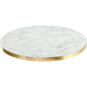 Vega Tafelblad Marvani rond; 60x2.5 cm (ØxH); goud/wit/gemarmerd; rond