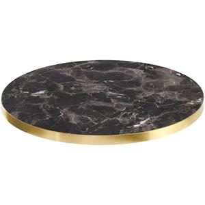 Vega Tafelblad Marvani rond; 50x2.5 cm (ØxH); goud/zwart/gemarmerd; rond