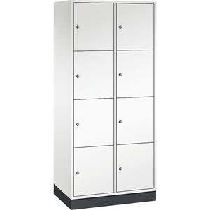 C+P INTRO stalen lockerkast, vakhoogte 435 mm, b x d = 820 x 500 mm, 8 vakken, kastframe zuiver wit, deuren zuiver wit