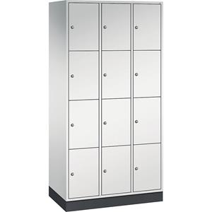 C+P INTRO stalen lockerkast, vakhoogte 435 mm, b x d = 920 x 500 mm, 12 vakken, kastframe lichtgrijs, deuren lichtgrijs