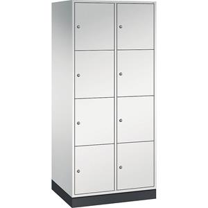 C+P INTRO Stahl-Schließfachschrank, Fachhöhe 435 mm, BxT 820 x 600 mm, 8 Fächer, Korpus lichtgrau, Türen lichtgrau