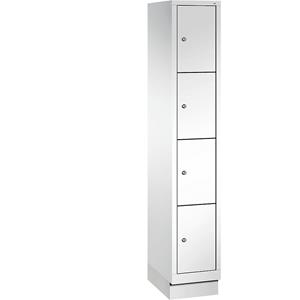 C+P CLASSIC Fächerschrank mit Sockel, 1 Abteil, 4 Fächer, Abteilbreite 300 mm, verkehrsweiß