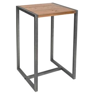 Vega Statafel Torres vierkant; 70x70x110 cm (LxBxH); Tafelblad antiek eiken/bruin, frame grijs; vierkant