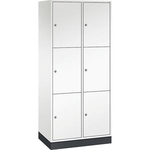 C+P INTRO stalen lockerkast, vakhoogte 580 mm, b x d = 820 x 500 mm, 6 vakken, kastframe zuiver wit, deuren zuiver wit