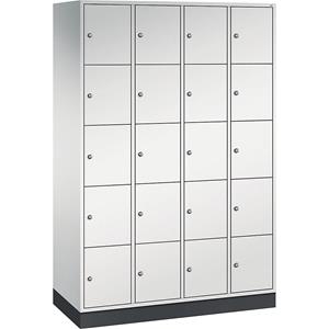 C+P INTRO stalen lockerkast, vakhoogte 345 mm, b x d = 1220 x 500 mm, 20 vakken, kastframe lichtgrijs, deuren lichtgrijs
