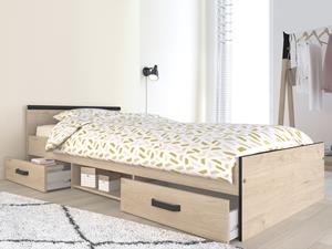 Mobistoxx Bed NASHLEY 90x200 cm eik artisanaal/zwart