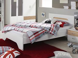 Mobistoxx Bed NOOBA 100x200 cm wit/sonoma