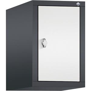 C+P CLASSIC Aufsatzschrank, 1 Abteil, Abteilbreite 300 mm, schwarzgrau / verkehrsweiß
