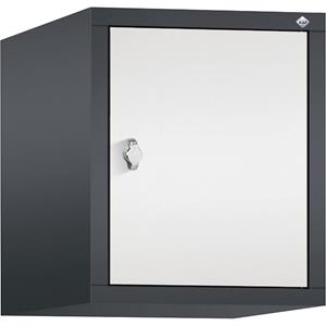 C+P CLASSIC Aufsatzschrank, 1 Abteil, Abteilbreite 400 mm, schwarzgrau / verkehrsweiß