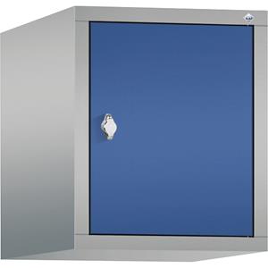 C+P CLASSIC Aufsatzschrank, 1 Abteil, Abteilbreite 400 mm, weißaluminium / enzianblau