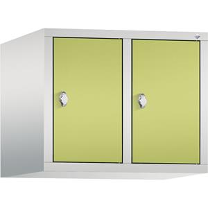 C+P CLASSIC Aufsatzschrank, 2 Abteile, Abteilbreite 300 mm, lichtgrau / viridingrün
