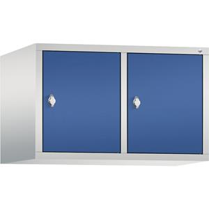 C+P CLASSIC Aufsatzschrank, 2 Abteile, Abteilbreite 400 mm, lichtgrau / enzianblau