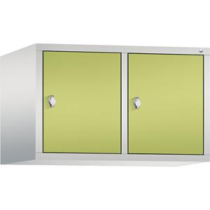 C+P CLASSIC Aufsatzschrank, 2 Abteile, Abteilbreite 400 mm, lichtgrau / viridingrün