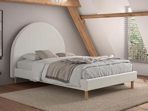 Mobistoxx Bed MOWGLI 140x200 cm bouclé stof wit