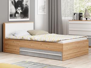 Mobistoxx Bed PLANIY 120x200 cm nash eik/wit/beton
