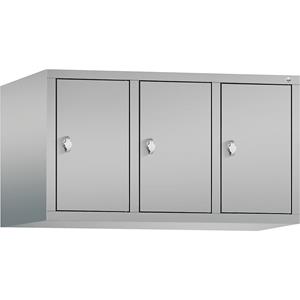 C+P CLASSIC Aufsatzschrank, 3 Abteile, Abteilbreite 300 mm, weißaluminium