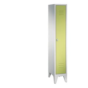 C+P CLASSIC Garderobenschrank mit Füßen, 1 Abteil, Abteilbreite 300 mm, lichtgrau / viridingrün
