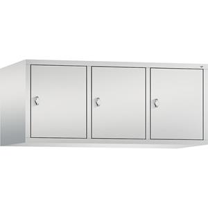 C+P CLASSIC Aufsatzschrank, 3 Abteile, Abteilbreite 400 mm, lichtgrau