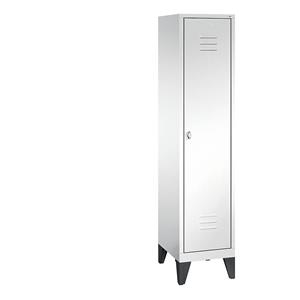 C+P CLASSIC Garderobenschrank mit Füßen, 1 Abteil, Abteilbreite 400 mm, verkehrsweiß