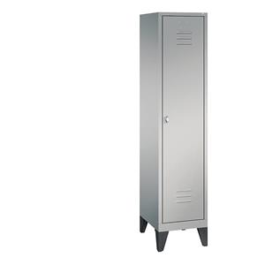 C+P CLASSIC Garderobenschrank mit Füßen, 1 Abteil, Abteilbreite 400 mm, weißaluminium