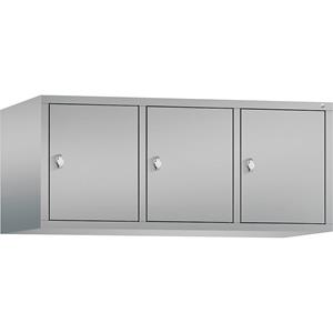 C+P CLASSIC Aufsatzschrank, 3 Abteile, Abteilbreite 400 mm, weißaluminium