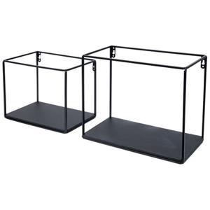Duraline Kubus Zwart Metaal 30x25x14cm 2 Stuks