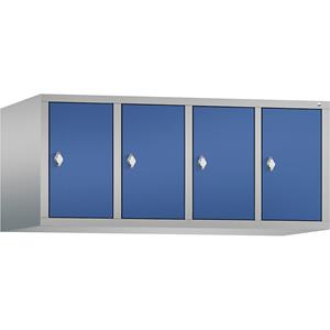 C+P CLASSIC Aufsatzschrank, 4 Abteile, Abteilbreite 300 mm, weißaluminium / enzianblau