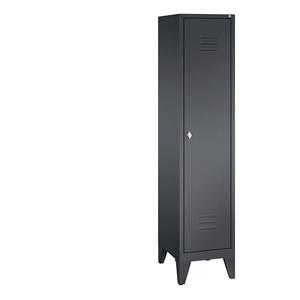 C+P CLASSIC Garderobenschrank mit Füßen, 1 Abteil, Abteilbreite 400 mm, schwarzgrau