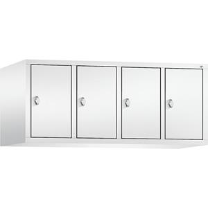 C+P CLASSIC Aufsatzschrank, 4 Abteile, Abteilbreite 300 mm, verkehrsweiß