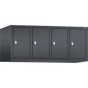 C+P CLASSIC Aufsatzschrank, 4 Abteile, Abteilbreite 300 mm, schwarzgrau