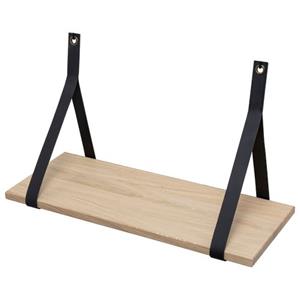 Duraline Wandplank Eik Zwart Leder 60x23cm