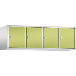 C+P CLASSIC Aufsatzschrank, 4 Abteile, Abteilbreite 400 mm, lichtgrau / viridingrün