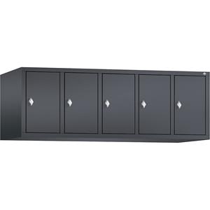 C+P CLASSIC Aufsatzschrank, 5 Abteile, Abteilbreite 300 mm, schwarzgrau