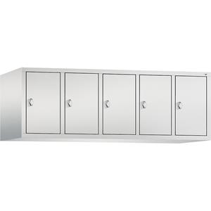 C+P CLASSIC Aufsatzschrank, 5 Abteile, Abteilbreite 300 mm, lichtgrau