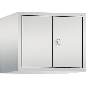 C+P CLASSIC Aufsatzschrank, zueinander schlagende Türen, 2 Abteile, Abteilbreite 300 mm, lichtgrau