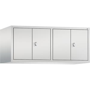 C+P CLASSIC Aufsatzschrank, zueinander schlagende Türen, 4 Abteile, Abteilbreite 300 mm, lichtgrau