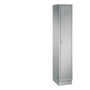 C+P CLASSIC Garderobenschrank mit Sockel, 1 Abteil, Abteilbreite 300 mm, weißaluminium