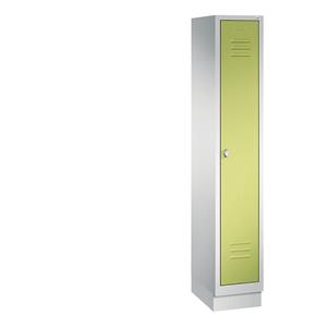 C+P CLASSIC Garderobenschrank mit Sockel, 1 Abteil, Abteilbreite 300 mm, lichtgrau / viridingrün