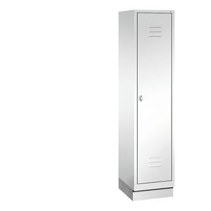 C+P CLASSIC Garderobenschrank mit Sockel, 1 Abteil, Abteilbreite 400 mm, verkehrsweiß