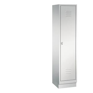 C+P CLASSIC Garderobenschrank mit Sockel, 1 Abteil, Abteilbreite 400 mm, lichtgrau