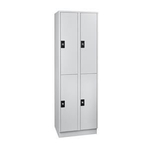 Wolf Garderobenschrank, 4 Fächer, Breite 600 mm, lichtgrau / lichtgrau