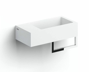 Clou Flush 3 fontein solid surface 36cm links met handdoekhouder wit mat