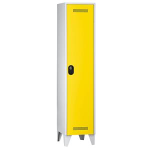 Wolf Garderobekast, vakhoogte 1700 mm, h x b x d = 1850 x 400 x 500 mm, vakbreedte 400 mm, kastframe lichtgrijs / deurkleur zinkgeel